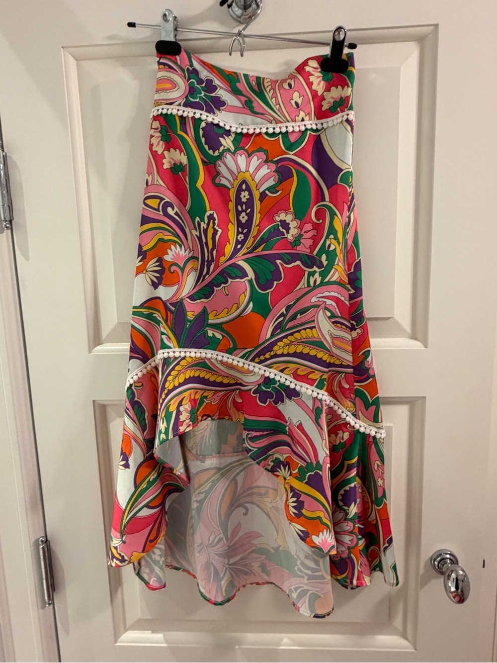 High-Low Paisley Maxi Skirt - Multi Floral